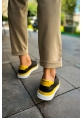 OGR979 Santoni GBT Spor Erkek Ayakkabı SIYAH/SARI